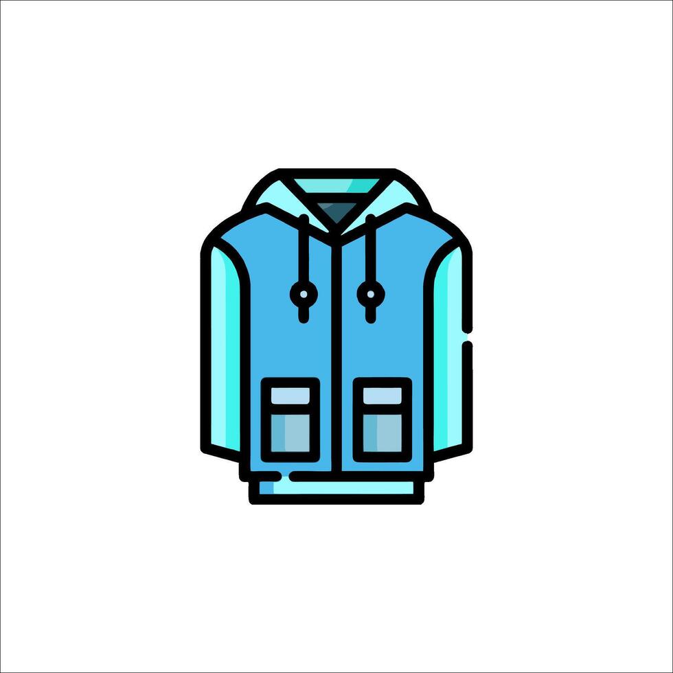 A blue jacket with a hood on it vector