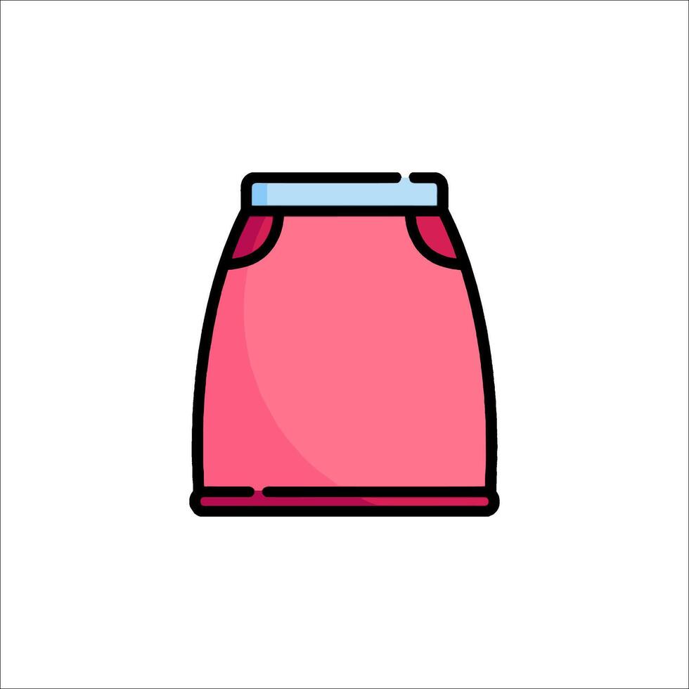 A pink skirt icon on a white background vector