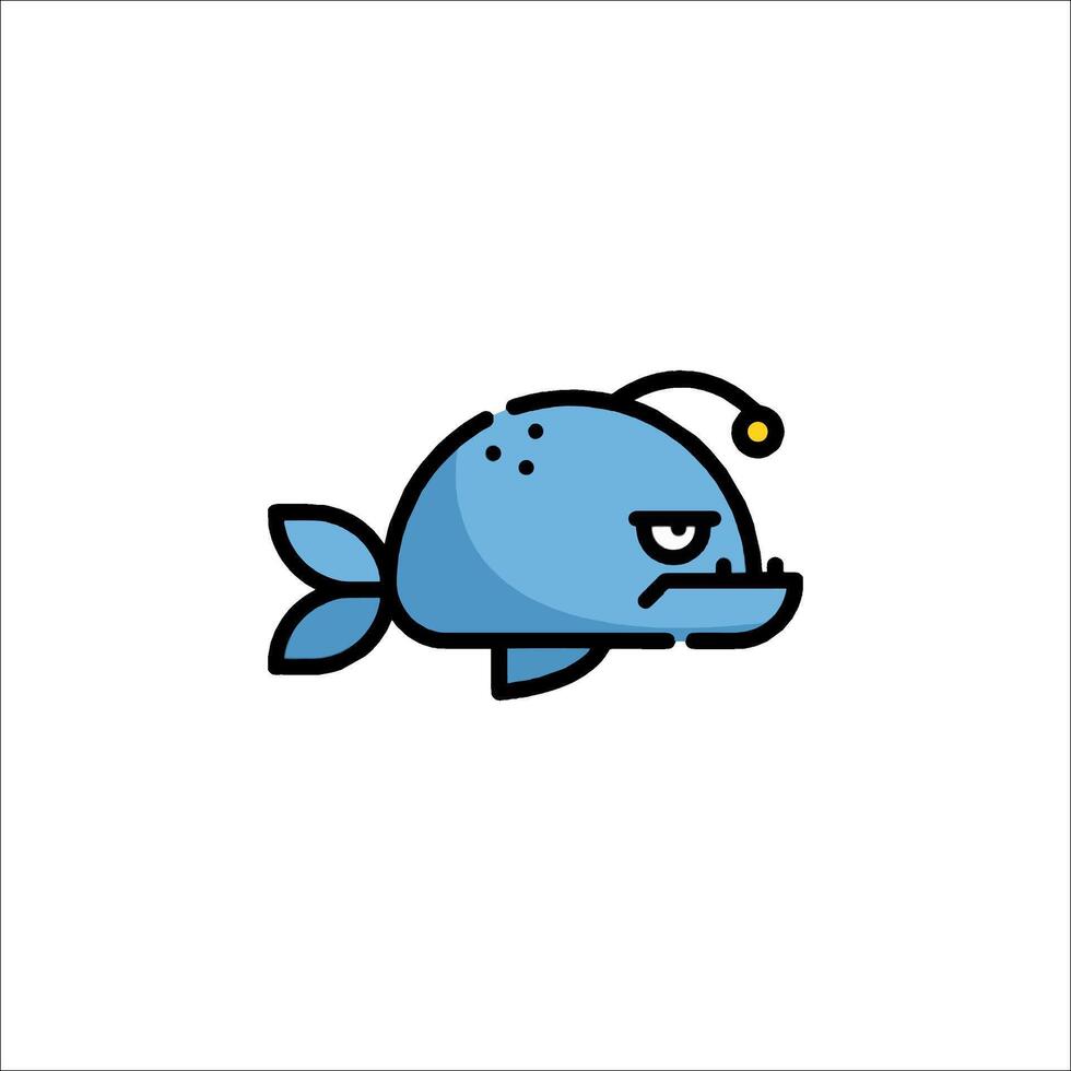 A cartoon fish with a big head and a small body vector