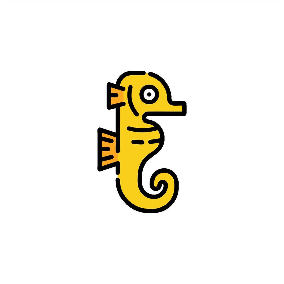 A cartoon seahorse on a white background vector
