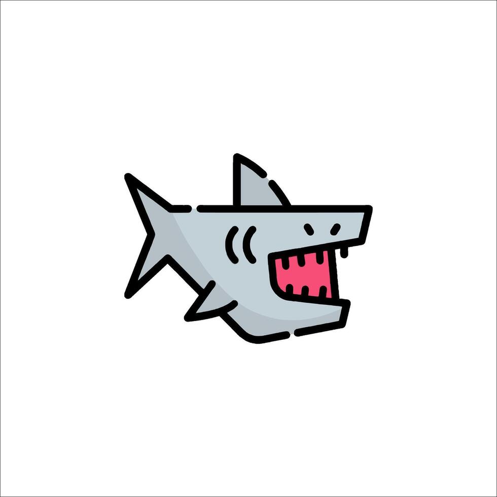 A cartoon shark with open mouth and teeth vector