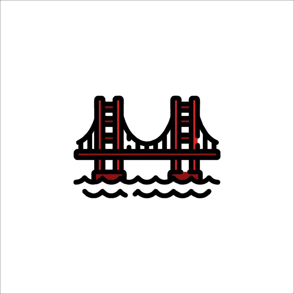 The golden gate bridge icon vector