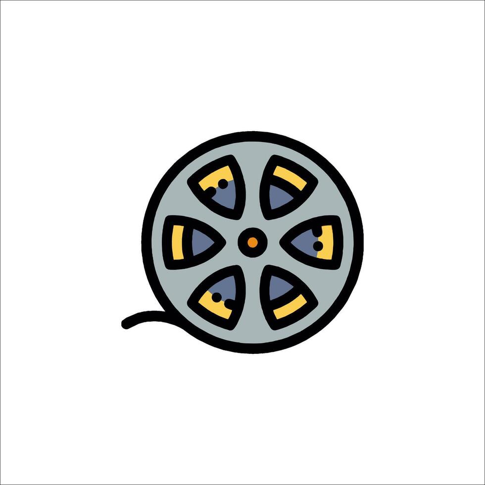 A movie reel icon on a white background vector