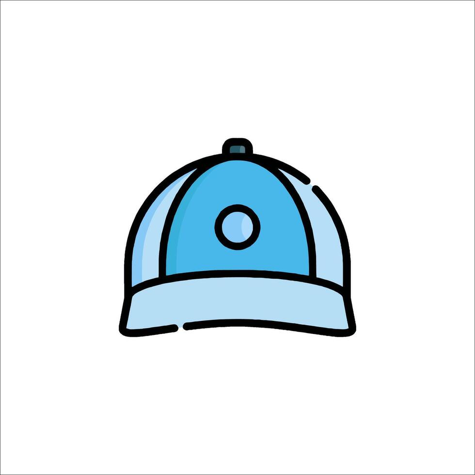 A blue baseball cap icon on a white background vector