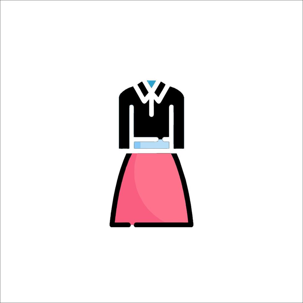 A black and pink dress with a collar on it vector