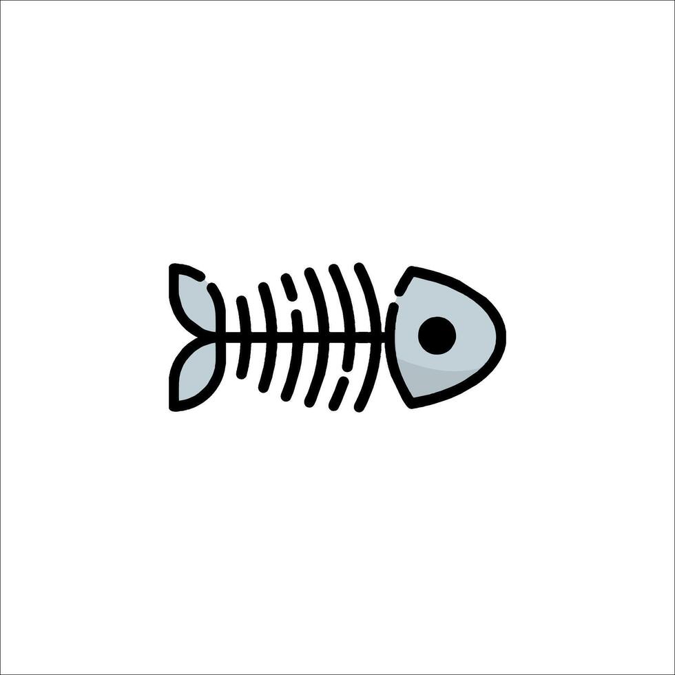 Fish skeleton icon illustration vector