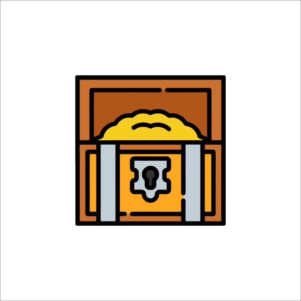 A treasure chest icon on a white background vector