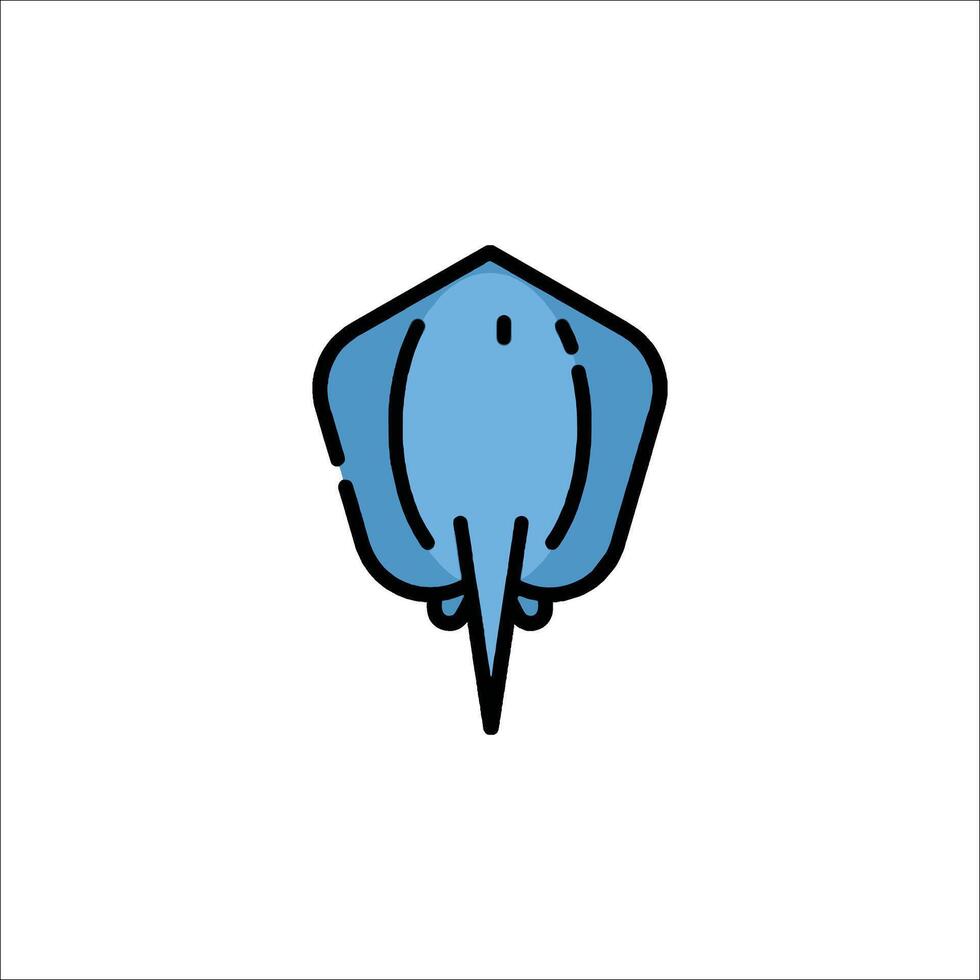 A blue stingray icon on a white background vector