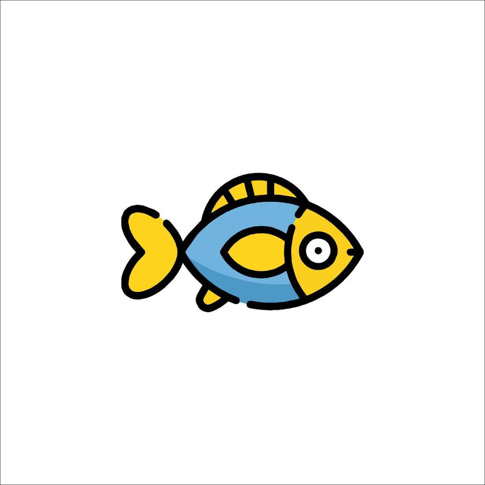 A fish icon in a simple style vector