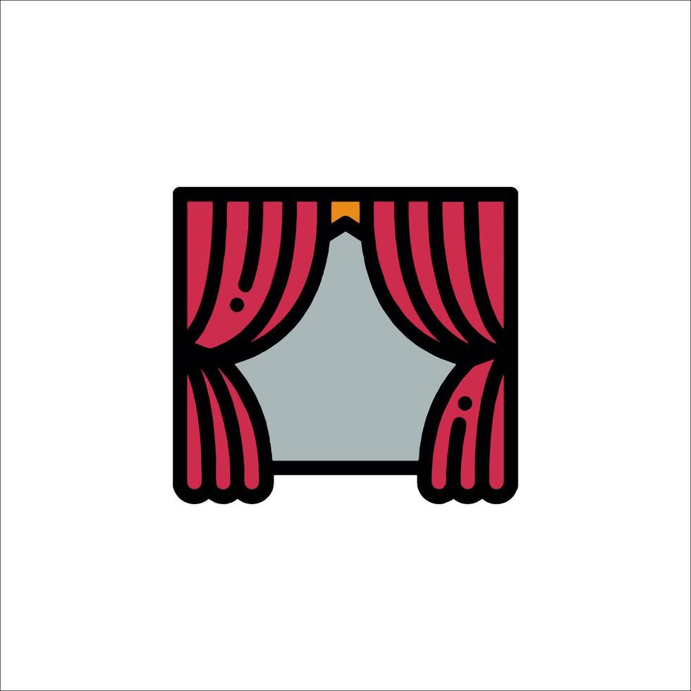 Theater curtain icon illustration vector