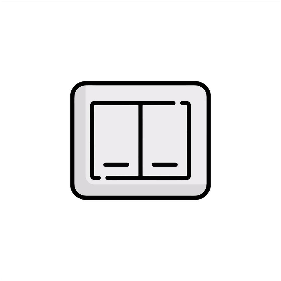 A black and white image of a light switch vector