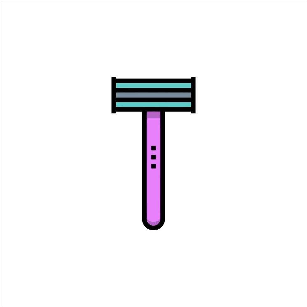A razor with a purple handle on a white background vector