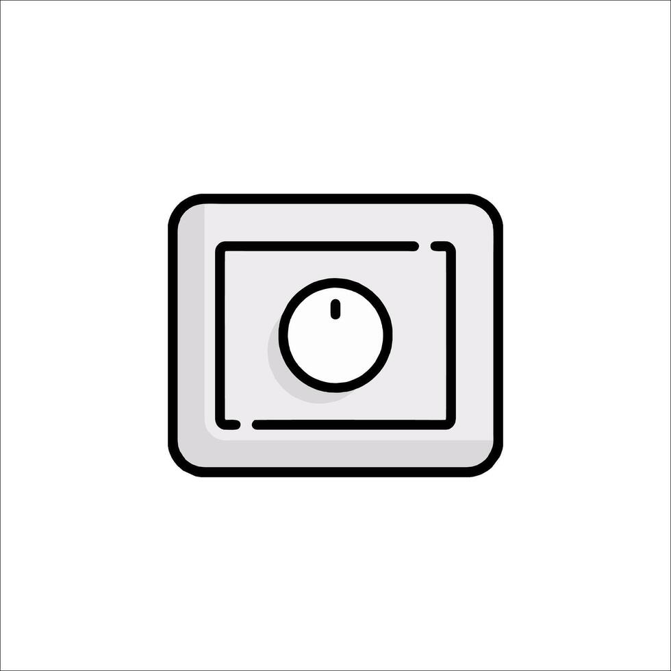 A black and white icon of a light switch vector