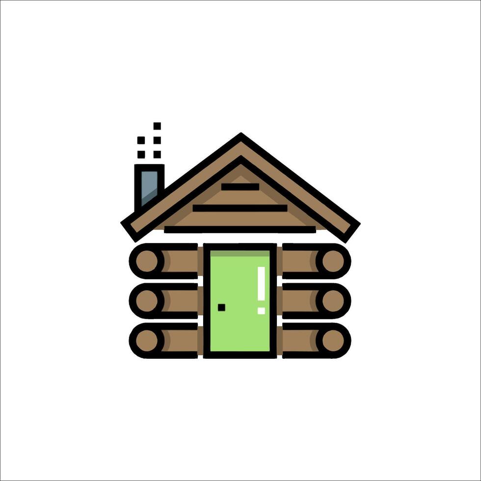 Log cabin icon illustration vector