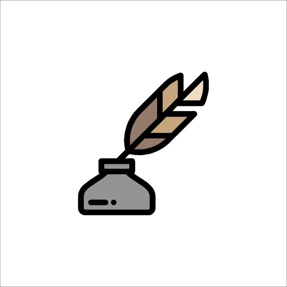A pen and inkwell icon on a white background vector