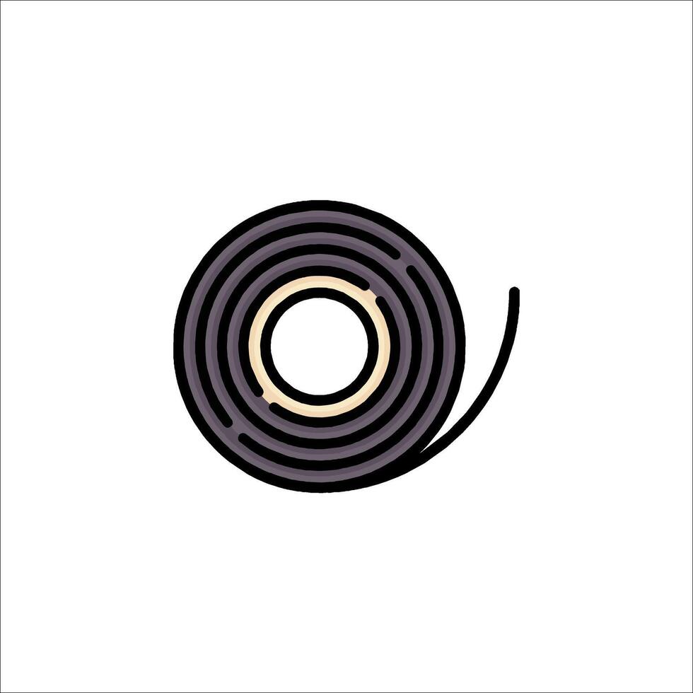 A black roll of tape on a white background vector