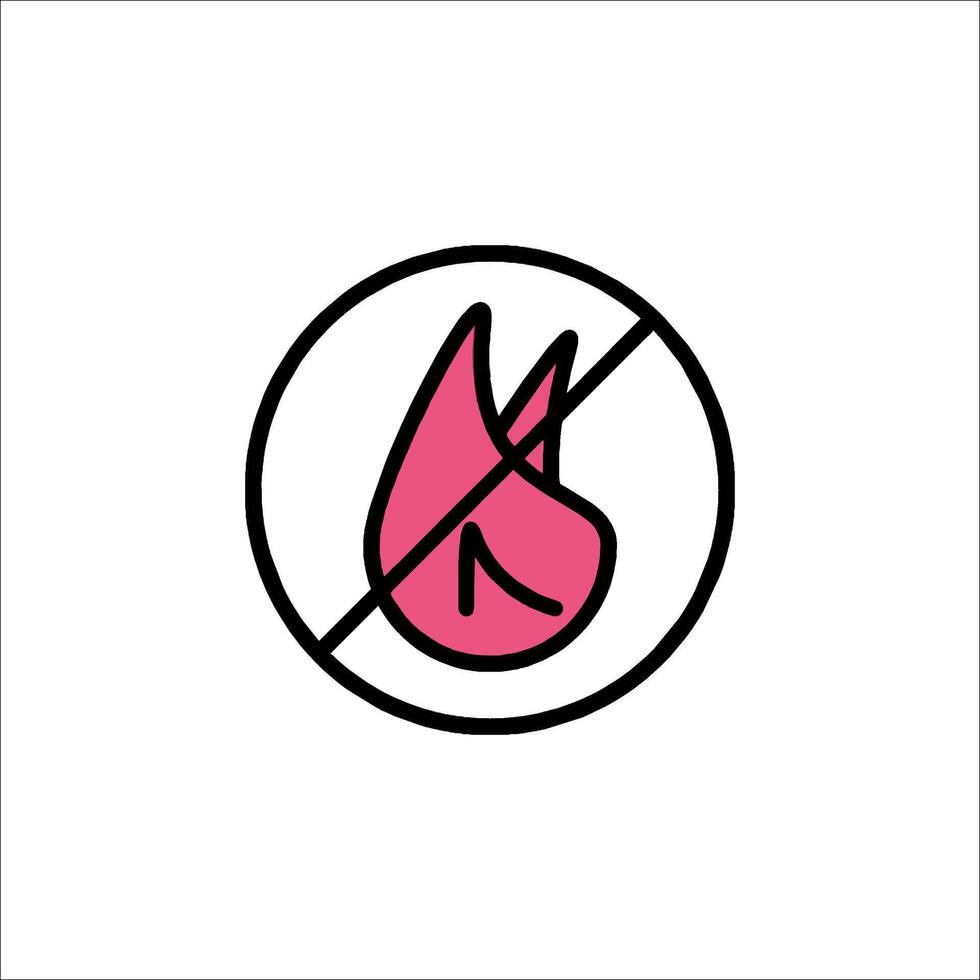 A pink flamingo in a circle with a no sign vector