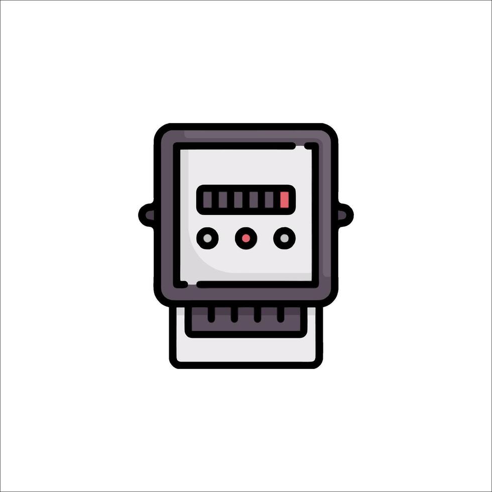 A black and white image of a meter vector