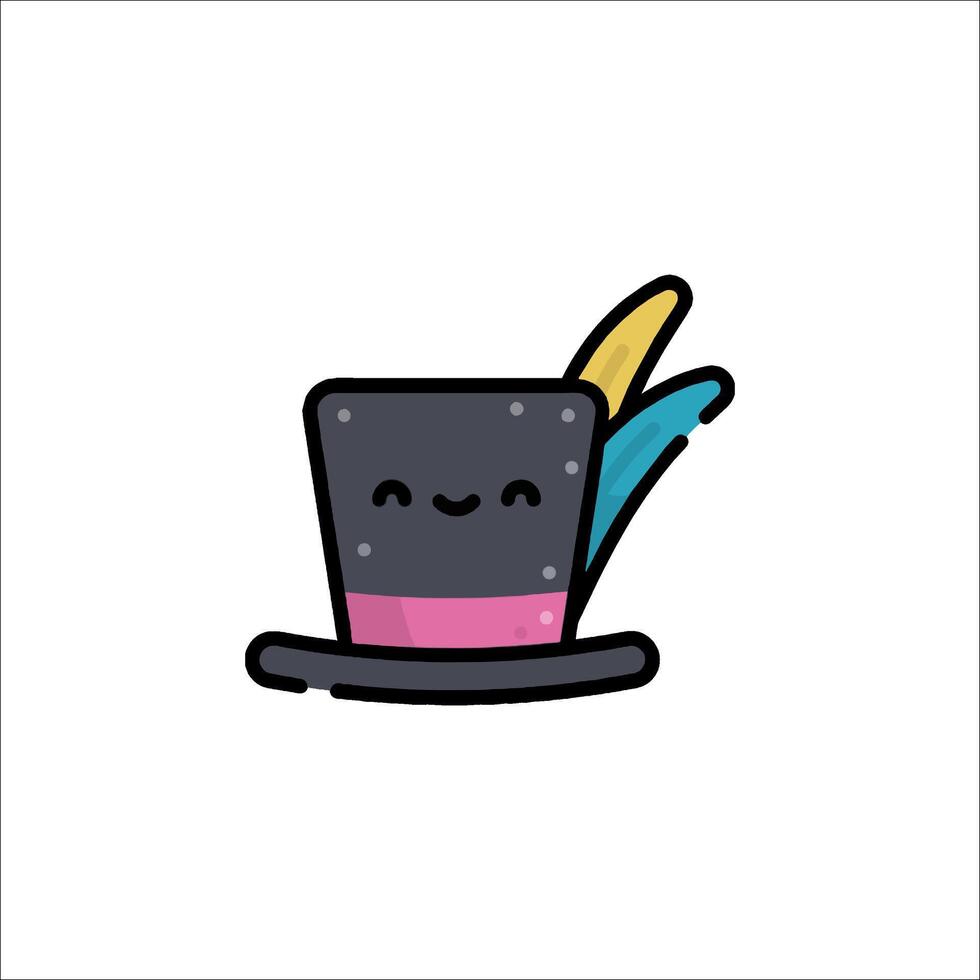 A cartoon hat with a pink bow on it vector