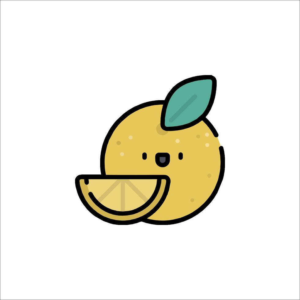 An orange with a leaf on it vector