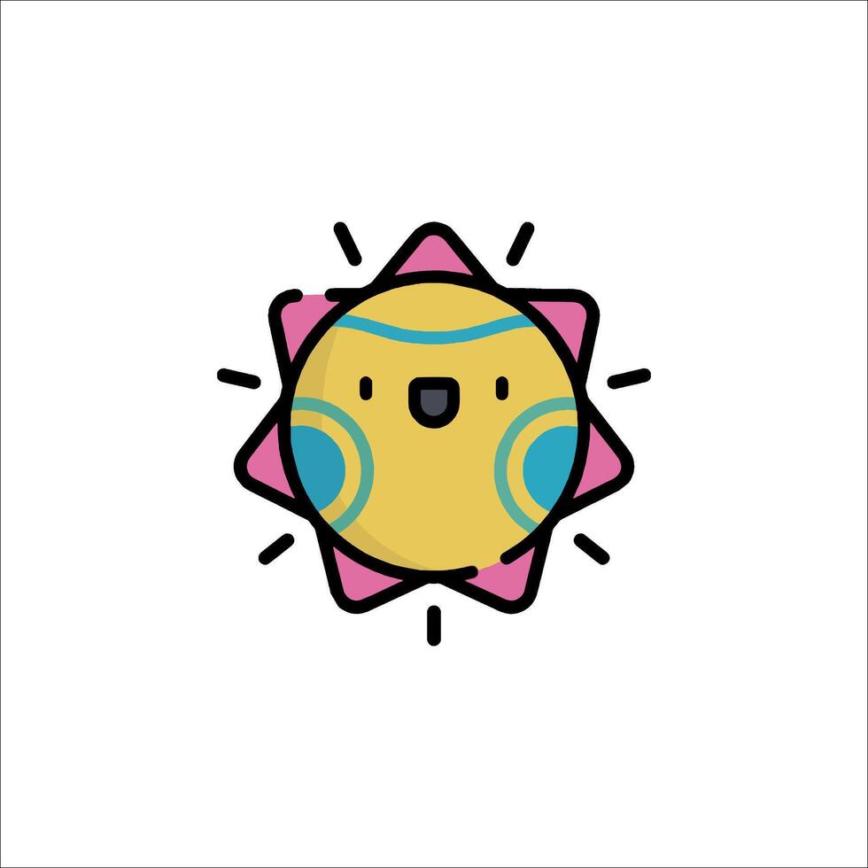A cartoon sun with a smile on its face vector