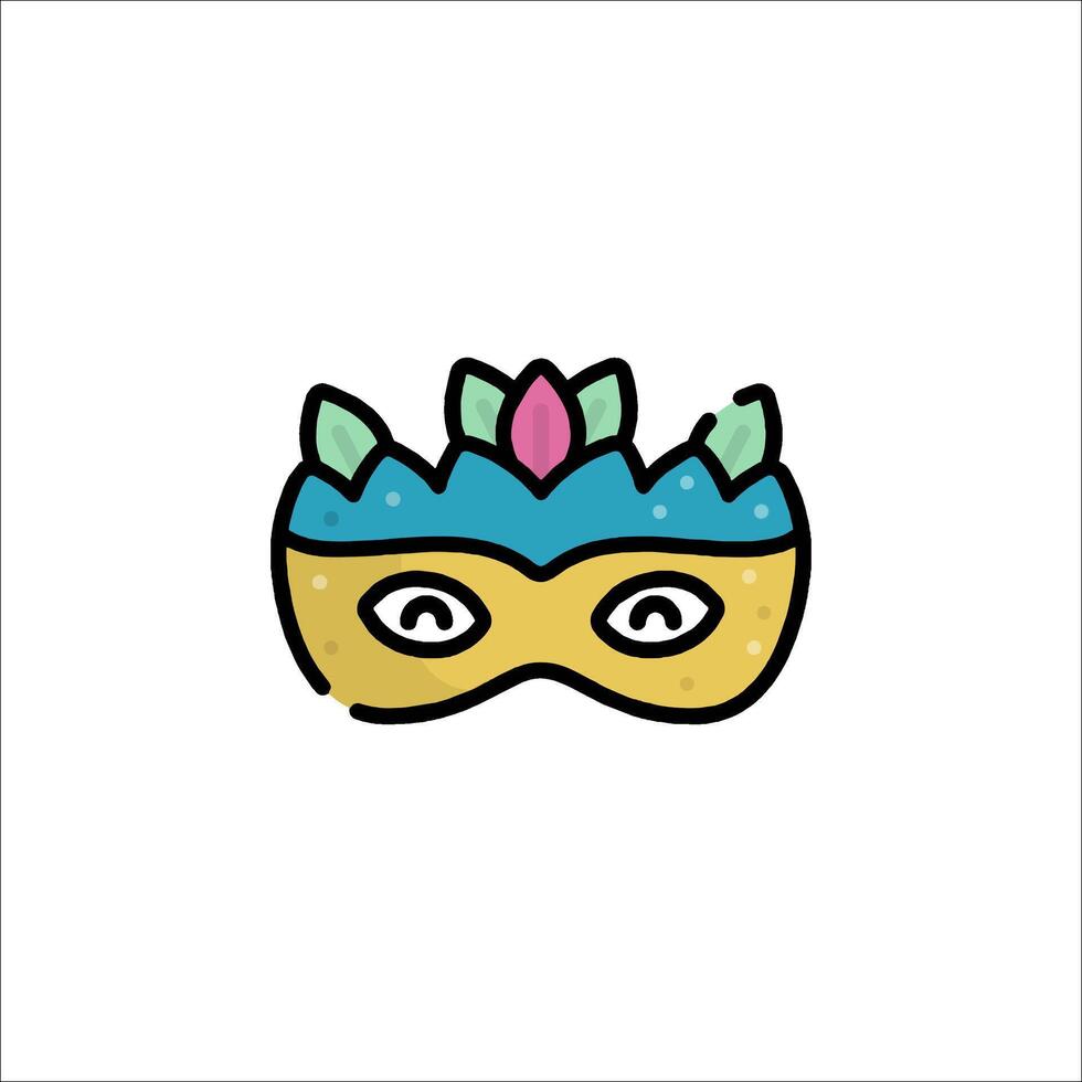 A cartoon mask with a crown on it vector