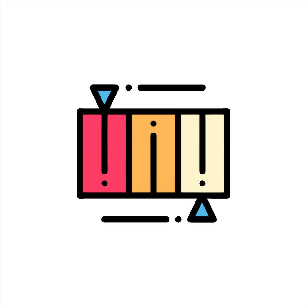 A colorful box with a triangle on it vector