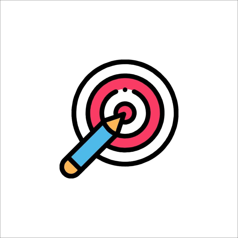 A target with a pencil in the center of it vector