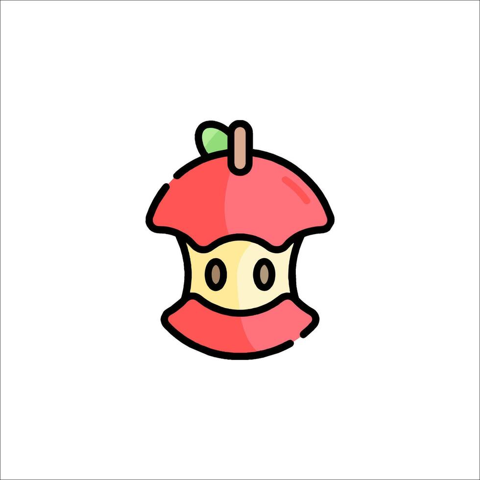 An apple icon with a smiley face vector