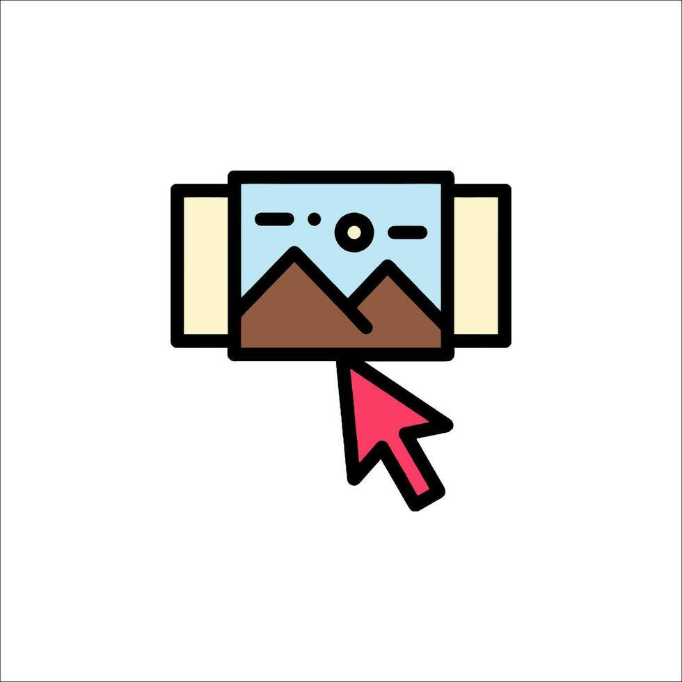 A photo with a red arrow pointing to it vector