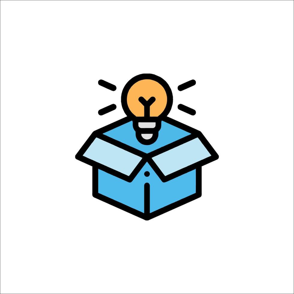 An idea box with a light bulb inside vector