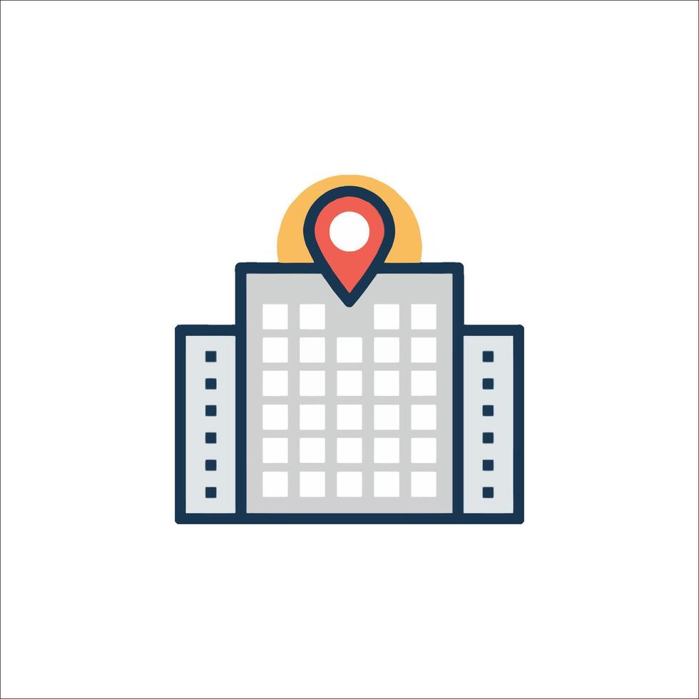 Hotel icon, location icon, hotel sign, hotel building, hotel room, hotel room sign vector