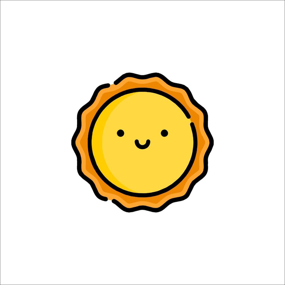 A smiling sun icon on a white background vector