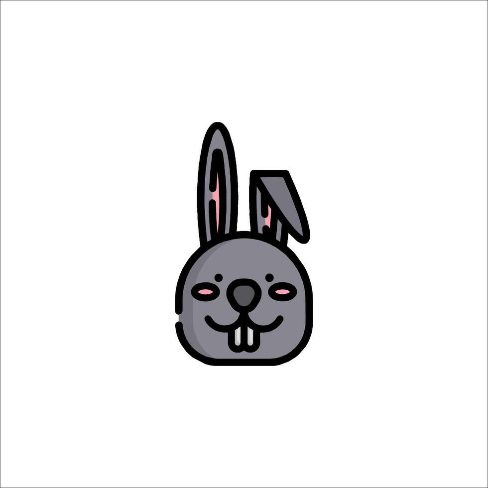 A cute bunny with a pink nose and ears vector