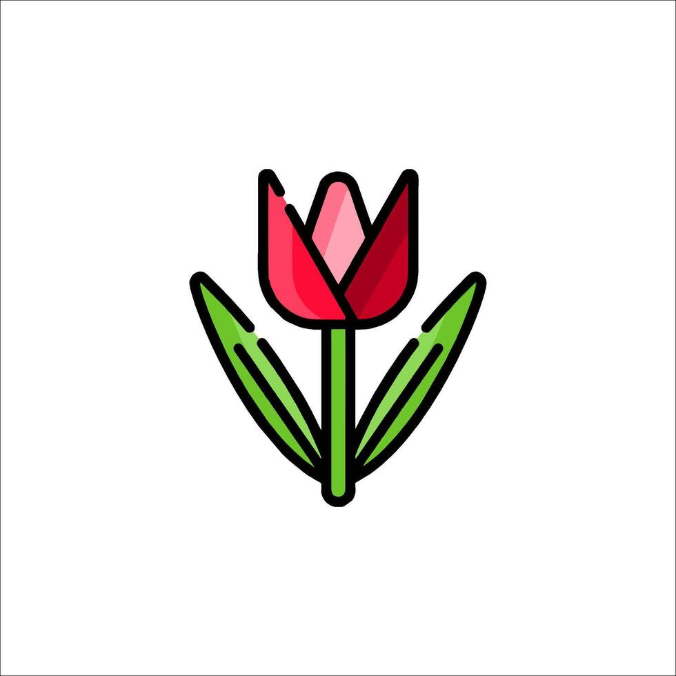 A red tulip flower icon on a white background vector