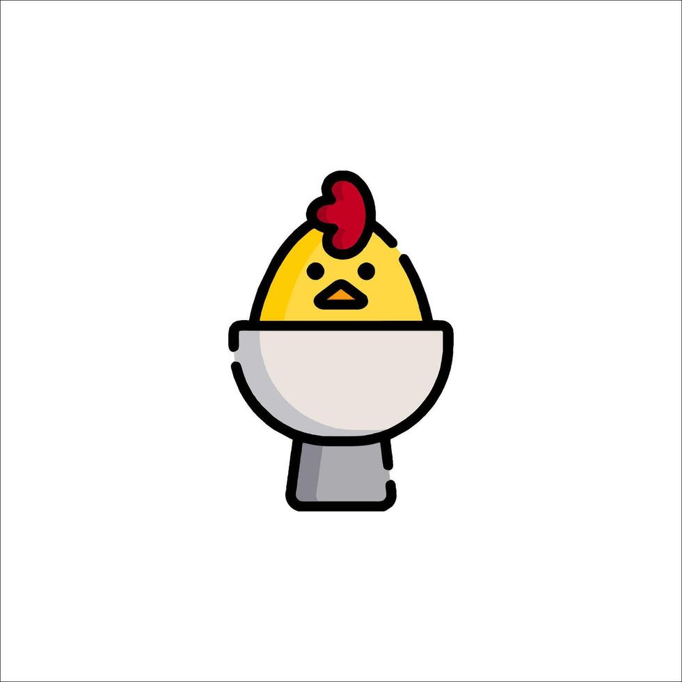 An egg with a chicken inside it vector