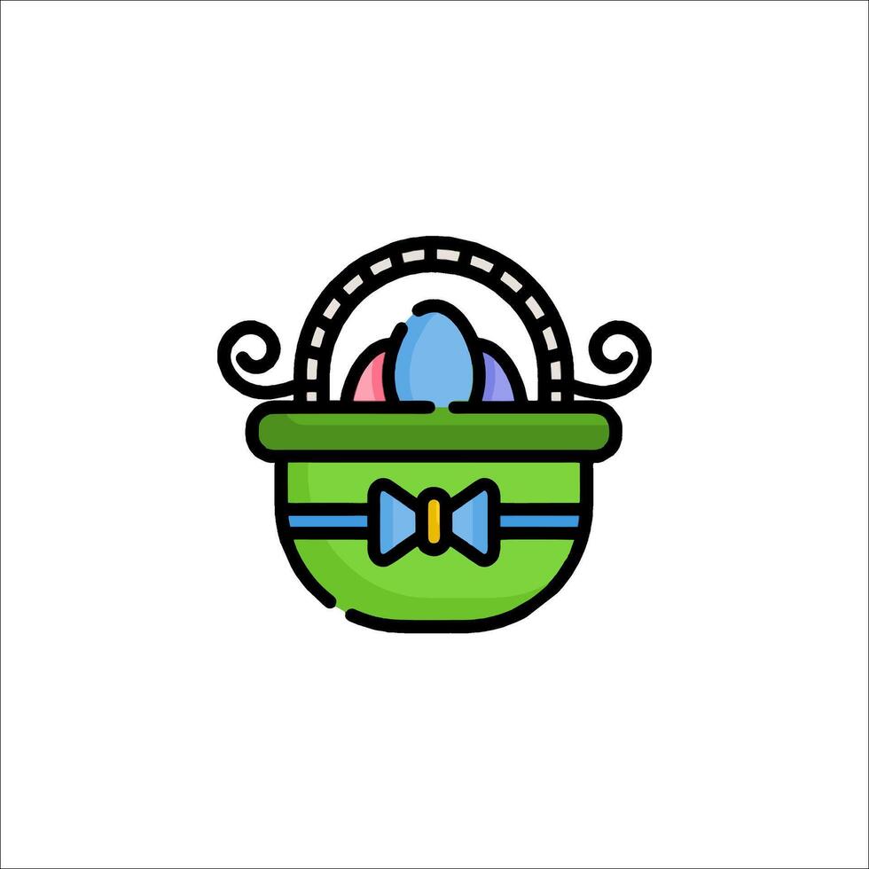 Easter basket icon illustration vector
