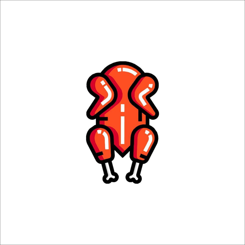 A chicken is sitting on a white background vector