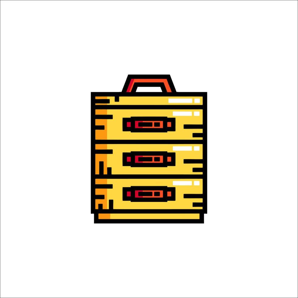A yellow box with a red handle on it vector
