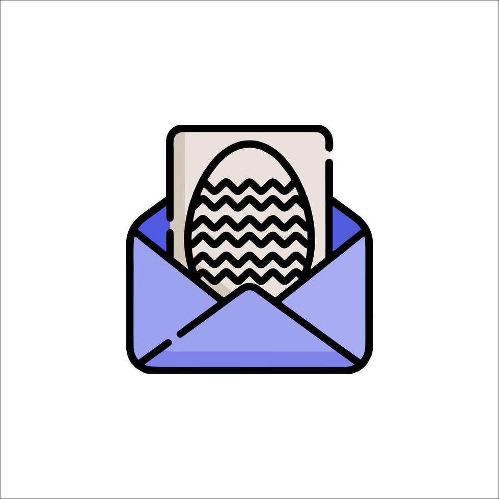 Easter egg in envelope icon illustration vector