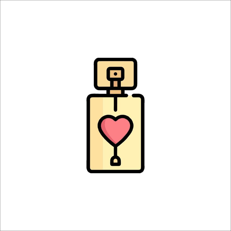 A perfume bottle with a heart on it vector