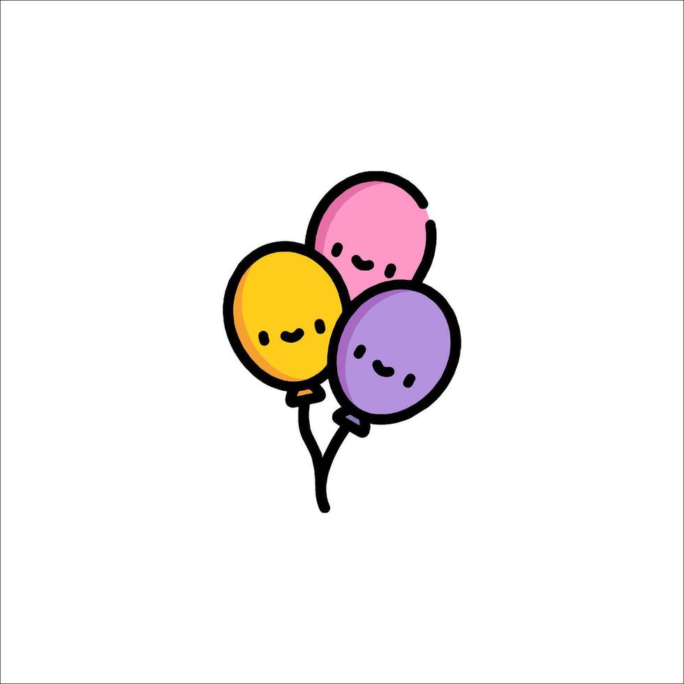 A cute little balloon with a smiley face on it vector