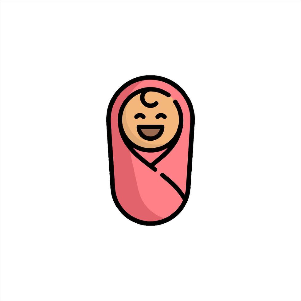 A baby wrapped in a pink blanket vector
