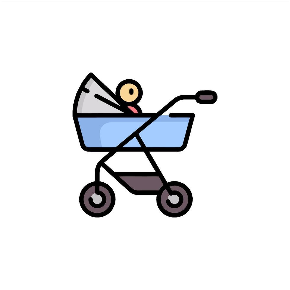 Baby carriage icon illustration vector