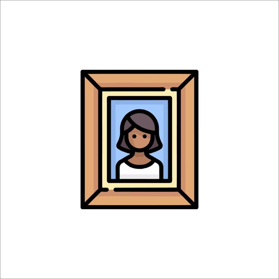 A woman in a frame icon vector