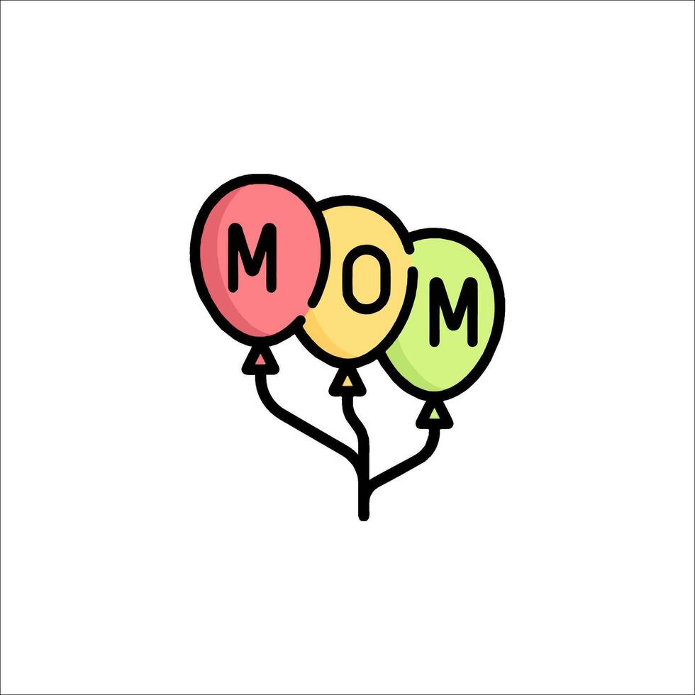 Mom balloons with the word mom written on them vector