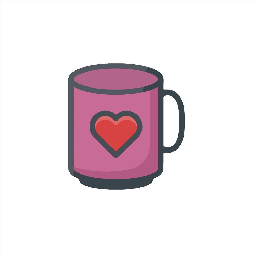 A cup with a heart in it on a white background vector