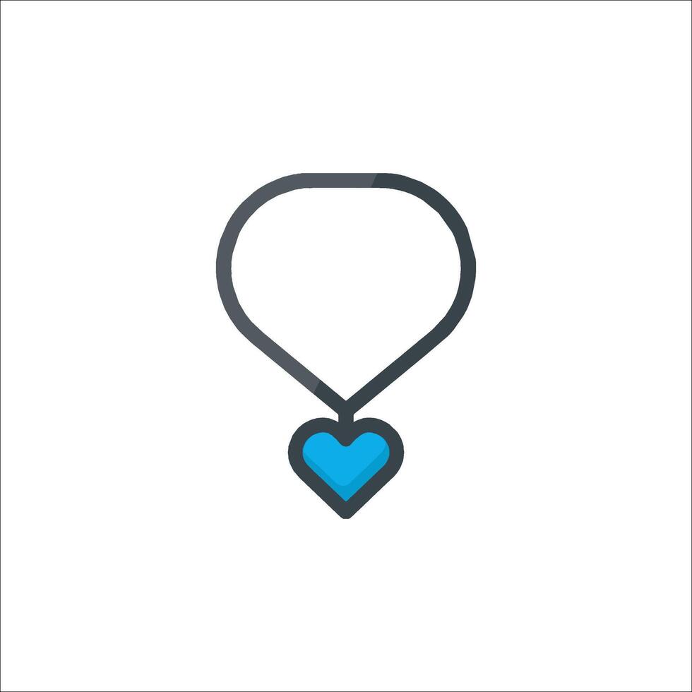 A heart shaped icon with a blue ribbon vector