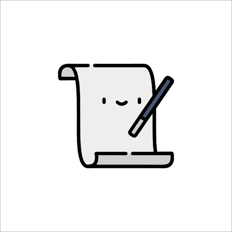 A cartoon character holding a pen and paper vector