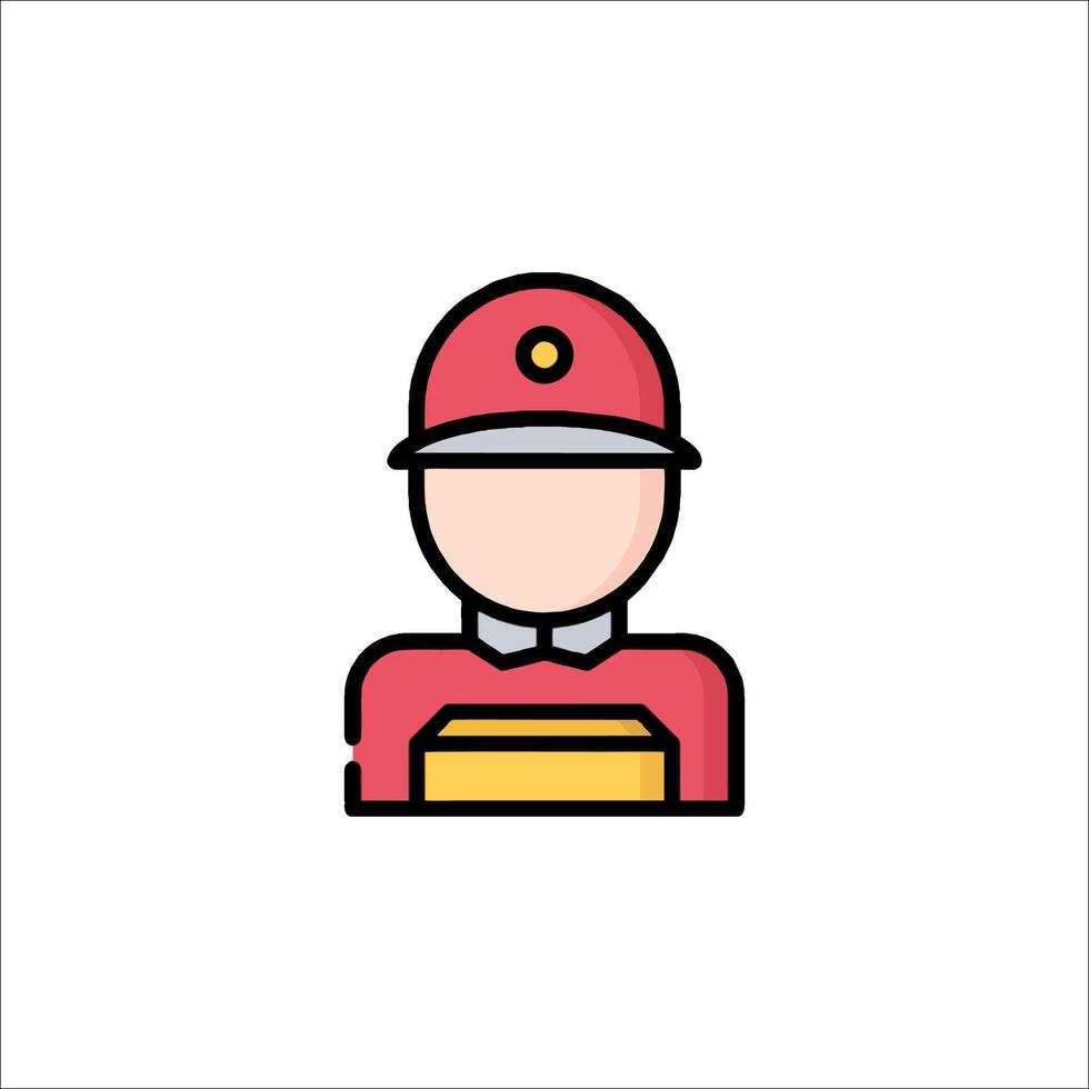 A man in a red hat and a box vector